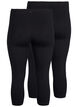 FLASH - 2-pak 3/4 leggings i bomuld, Sort, Packshot image number 1