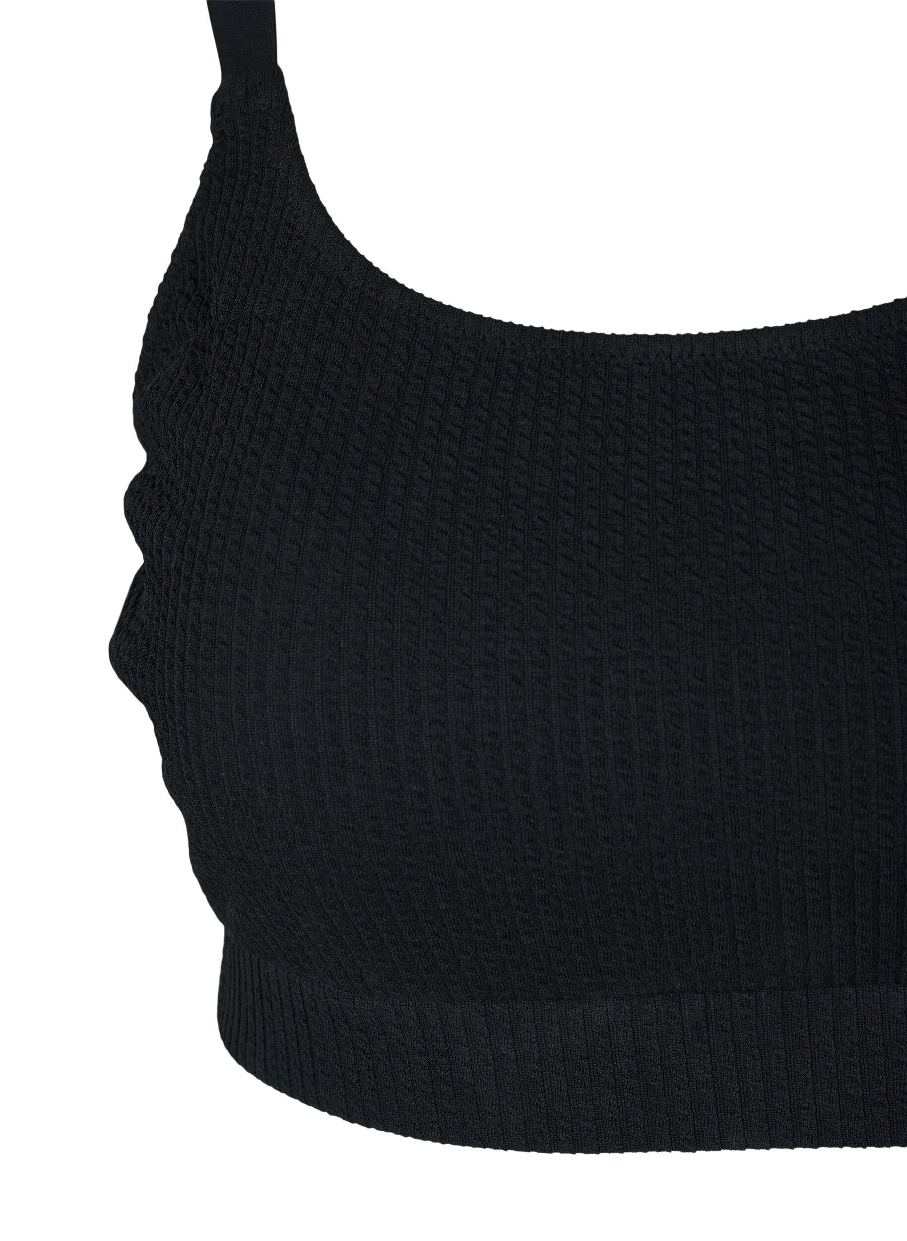 Zizzi Bikini top med crepe struktur, Black, Packshot image number 2
