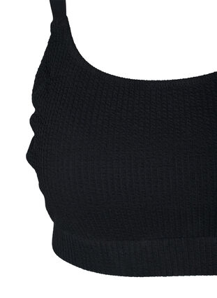 Bikini top med crepe struktur, Black, Packshot image number 2