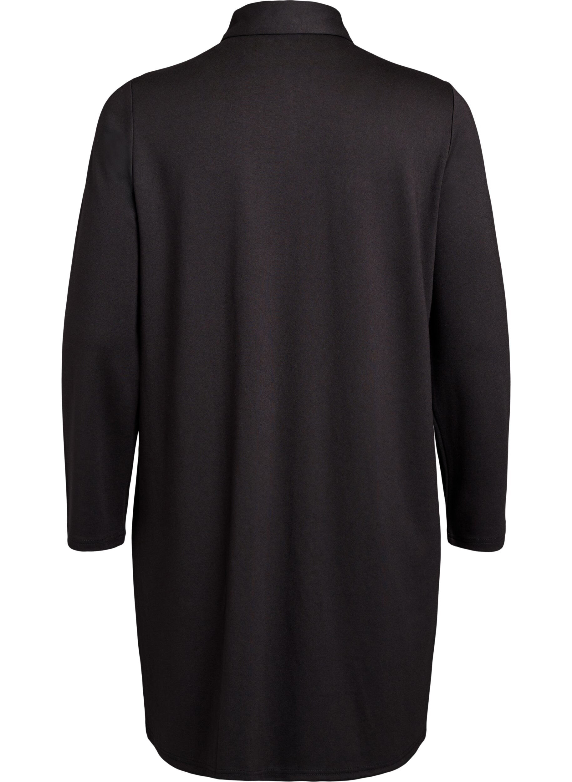 Zizzi Skjortekjole med dekorative knapper, Sort, Packshot image number 1