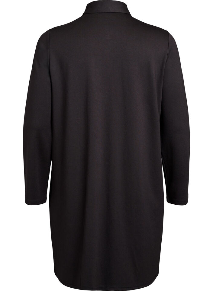Skjortekjole med dekorative knapper, Sort, Packshot image number 1