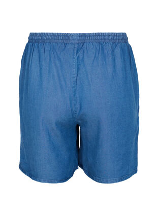 Løse shorts med bindesnøre og lommer, Blue denim, Packshot image number 1