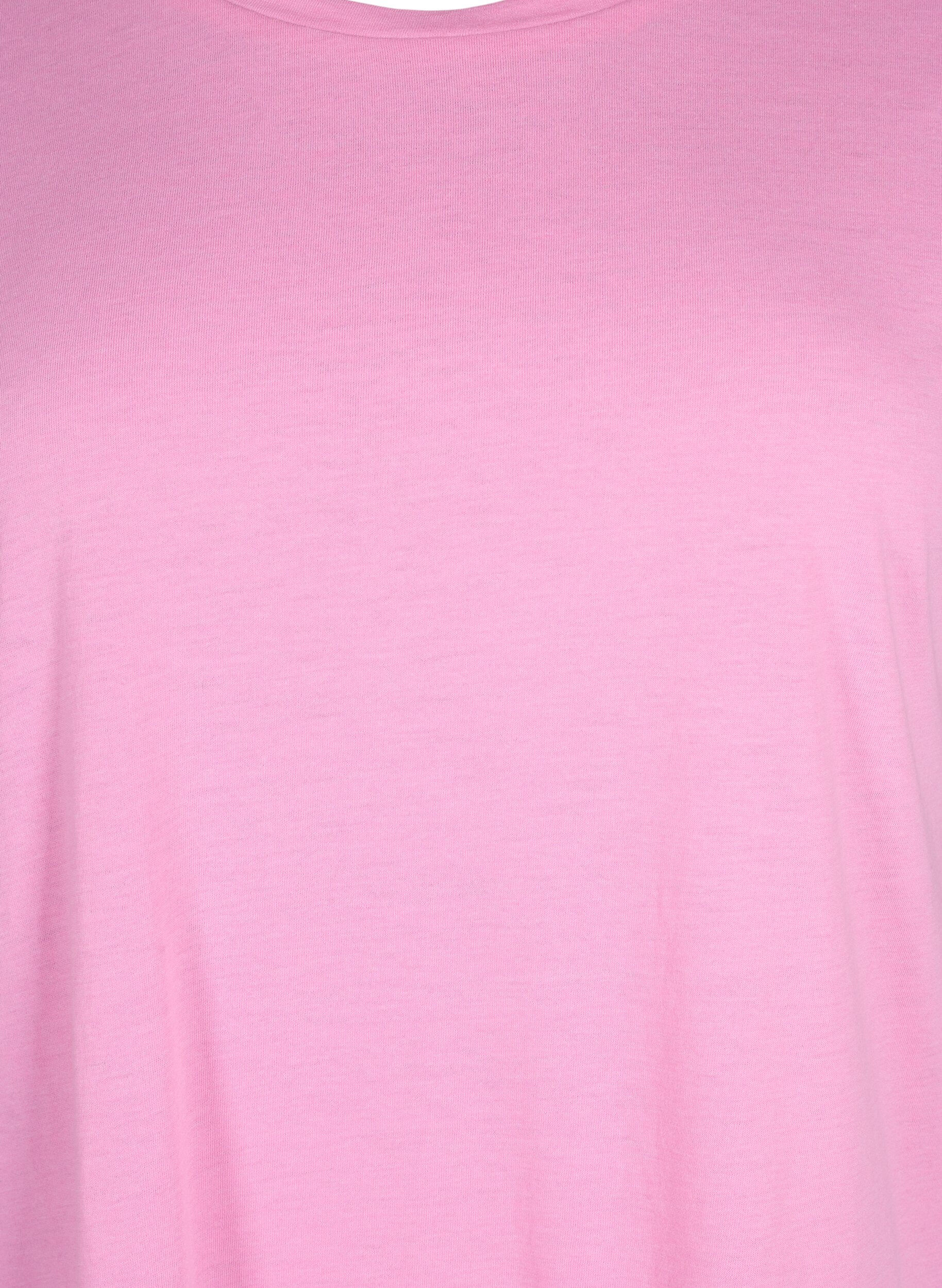 ZizziKort&aelig;rmet t-shirt i bomuldsblanding, Lyser&oslash;d, Packshot image number 2