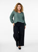 FLASH - Bluse med struktur og lange ærmer, Balsam Green, Model image number 2