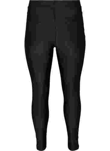 Shiny 7/8 leggings med baglommer, Black, Packshot image number 1