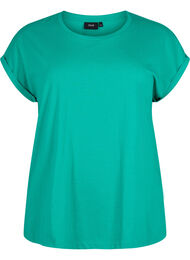 Kortærmet t-shirt i bomuldsblanding, Emerald Green