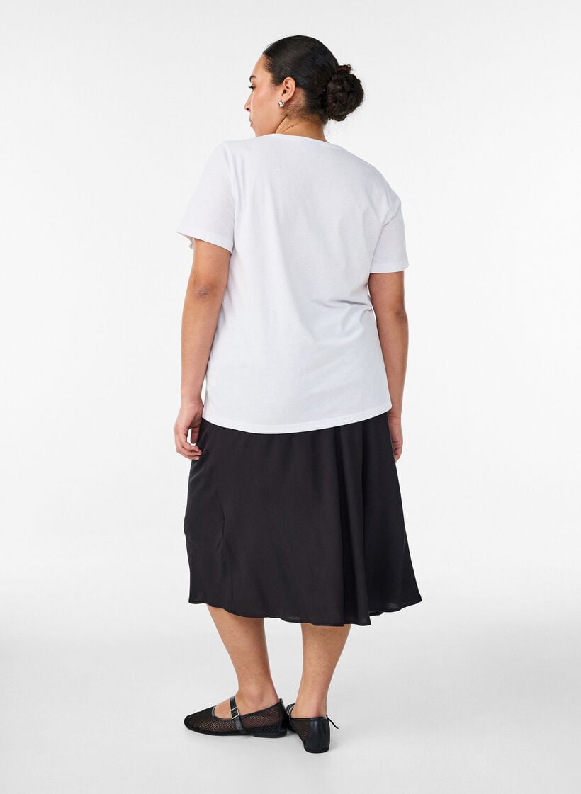 Nederdel i viskose med elastisk talje, Sort, Model image number 1