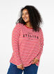 Bluse med striber og motiv, Whitew.FlameS.Stripe, Model image number 0