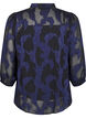 Chiffon bluse med jacquard mønster, Evening Blue, Packshot image number 1