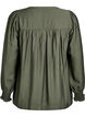 Viskosebluse med smock og rynkedetaljer, Gr&oslash;n, Packshot image number 1