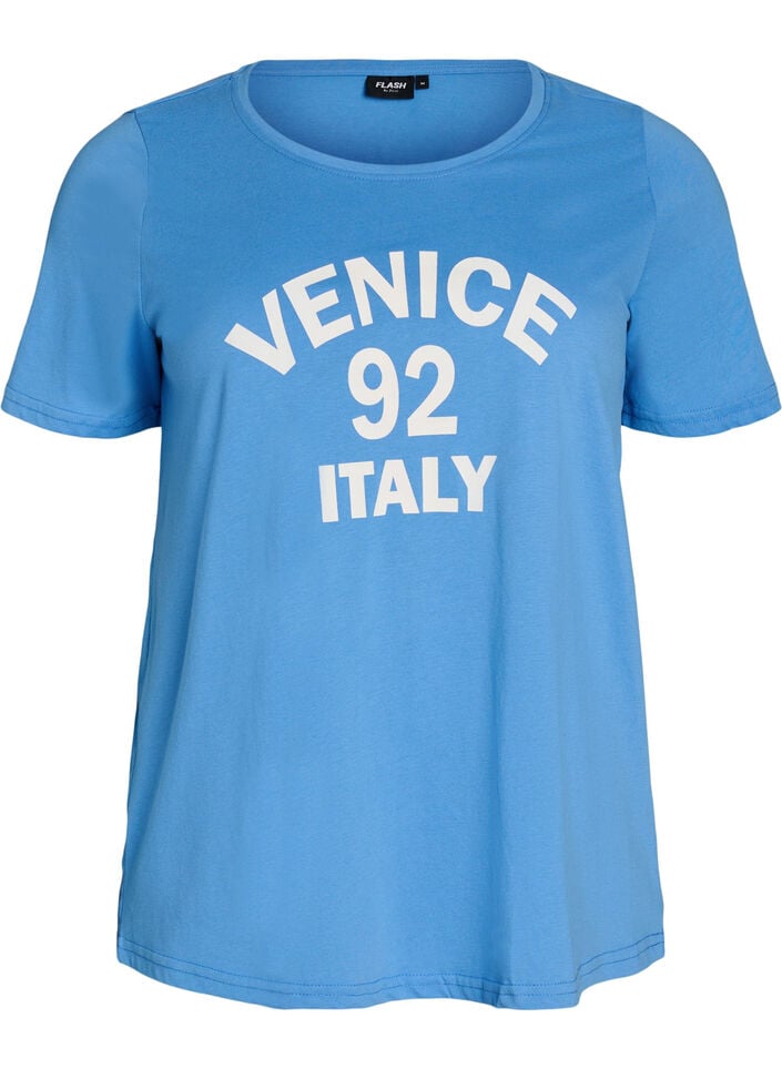 T-shirt med motiv, Bl&aring;, Packshot image number 0