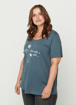 Kortærmet t-shirt med print, Dark Slate w. Wish, Model image number 0