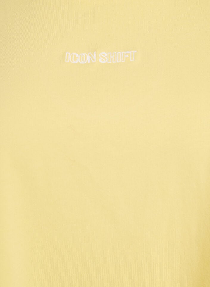 T-shirt i &oslash;kologisk bomuld med lille frontmotiv, Gul, Packshot image number 2