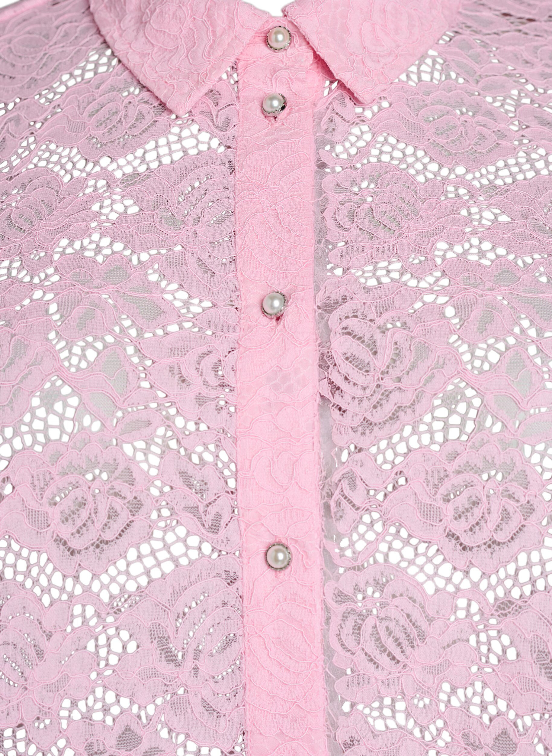 ZizziSkjortebluse i blonde med perleknapper, Lyser&oslash;d, Packshot image number 2