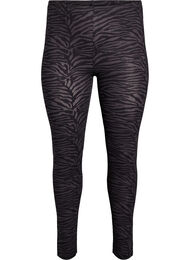 Viskose leggings med print, Sort