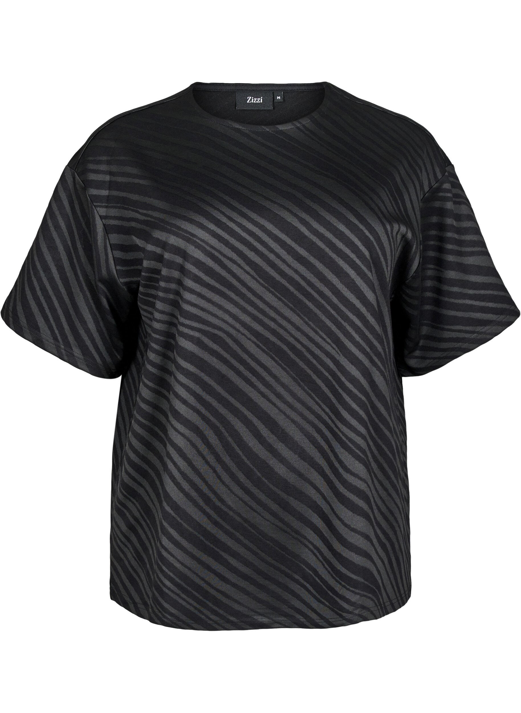 Oversize bluse med m&oslash;nster