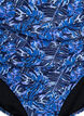 H&oslash;jtaljet bikinitrusse med bladprint, Bl&aring;, Packshot image number 2