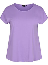 T-shirt i bomuldsmix, Paisley Purple