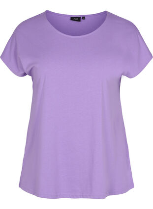 T-shirt i bomuldsmix, Paisley Purple, Packshot image number 0