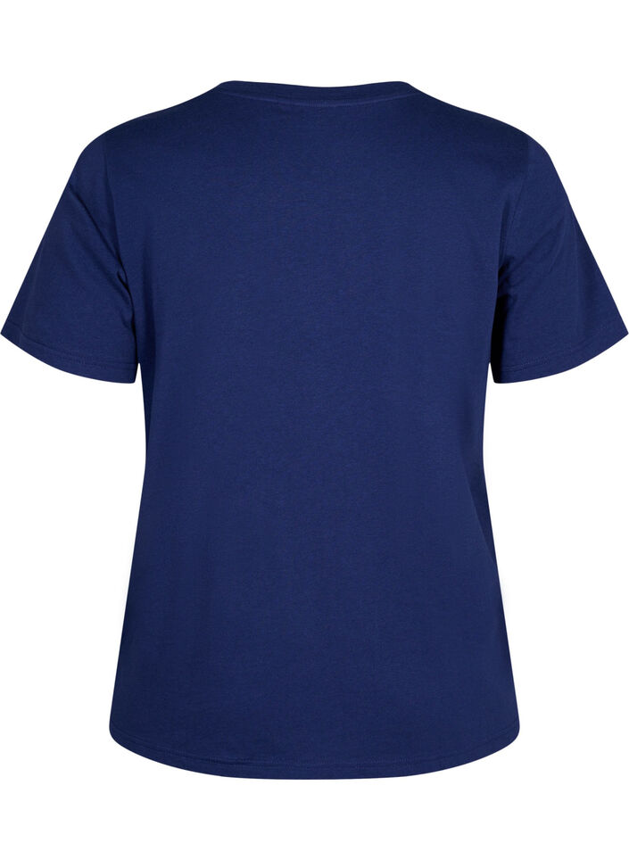 T-shirt i bomuld med print og rund hals , Medieval B.W. Hearts, Packshot image number 1