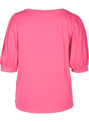 Bluse i bomuld, Fandango Pink, Packshot image number 1