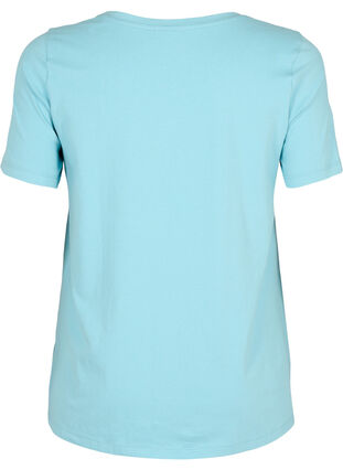 Ensfarvet basis t-shirt i bomuld, Reef Waters, Packshot image number 1