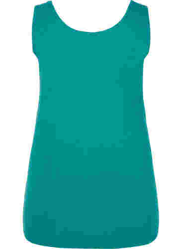 Ensfarvet basis top, Teal Green, Packshot image number 1