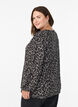 Bluse med lange &aelig;rmer og leoprint, Gr&aring;, Model image number 2