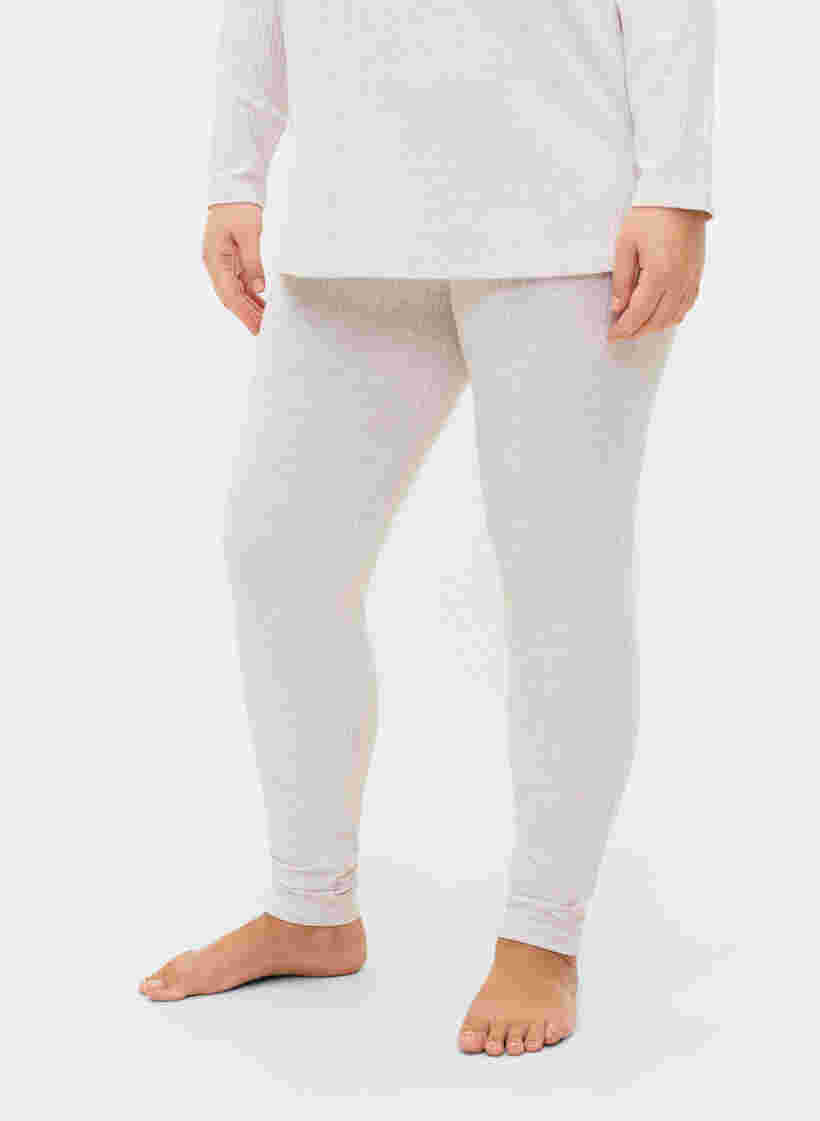 Tætsiddende bukser i rib, Natural Mélange, Model image number 1