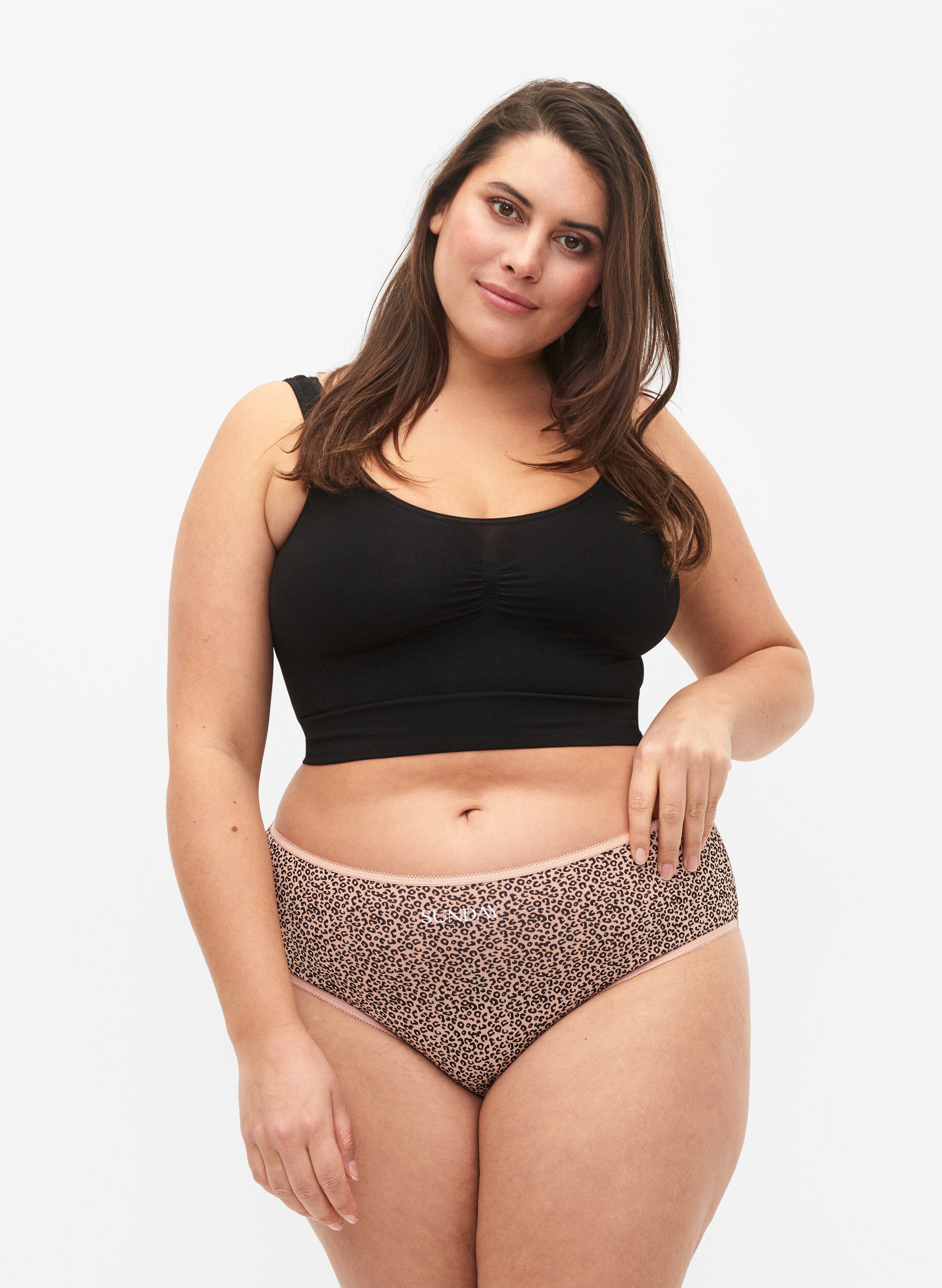 Zizzi 7-pak trusse med regul&aelig;r talje, Blue Multi Pack , Model image number 0