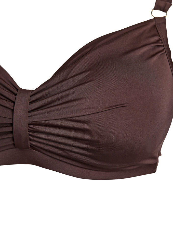 Bikini b&oslash;jle bh med draperinger, Brun, Packshot image number 2