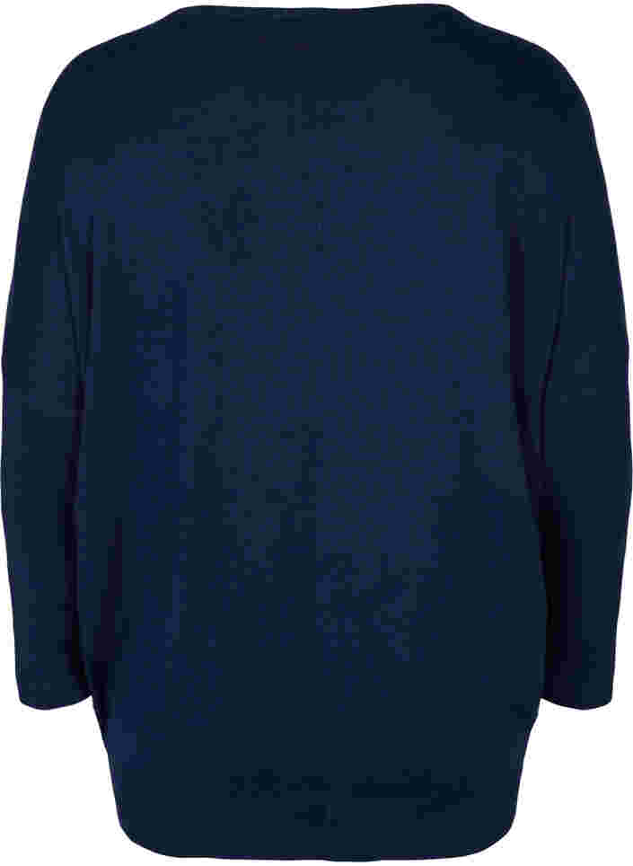 Strikket tunika i viskoseblanding, Navy Blazer, Packshot image number 1