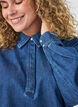 Denimbluse med ballonpasform, Bl&aring;, Model image number 3