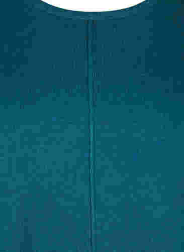 Strikbluse med rund hals i bomuldsblanding, Reflecting Pond, Packshot image number 2