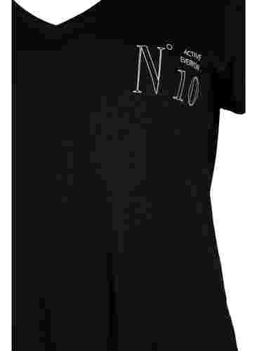 Bomulds trænings t-shirt med tryk, Black w. No. 10, Packshot image number 2