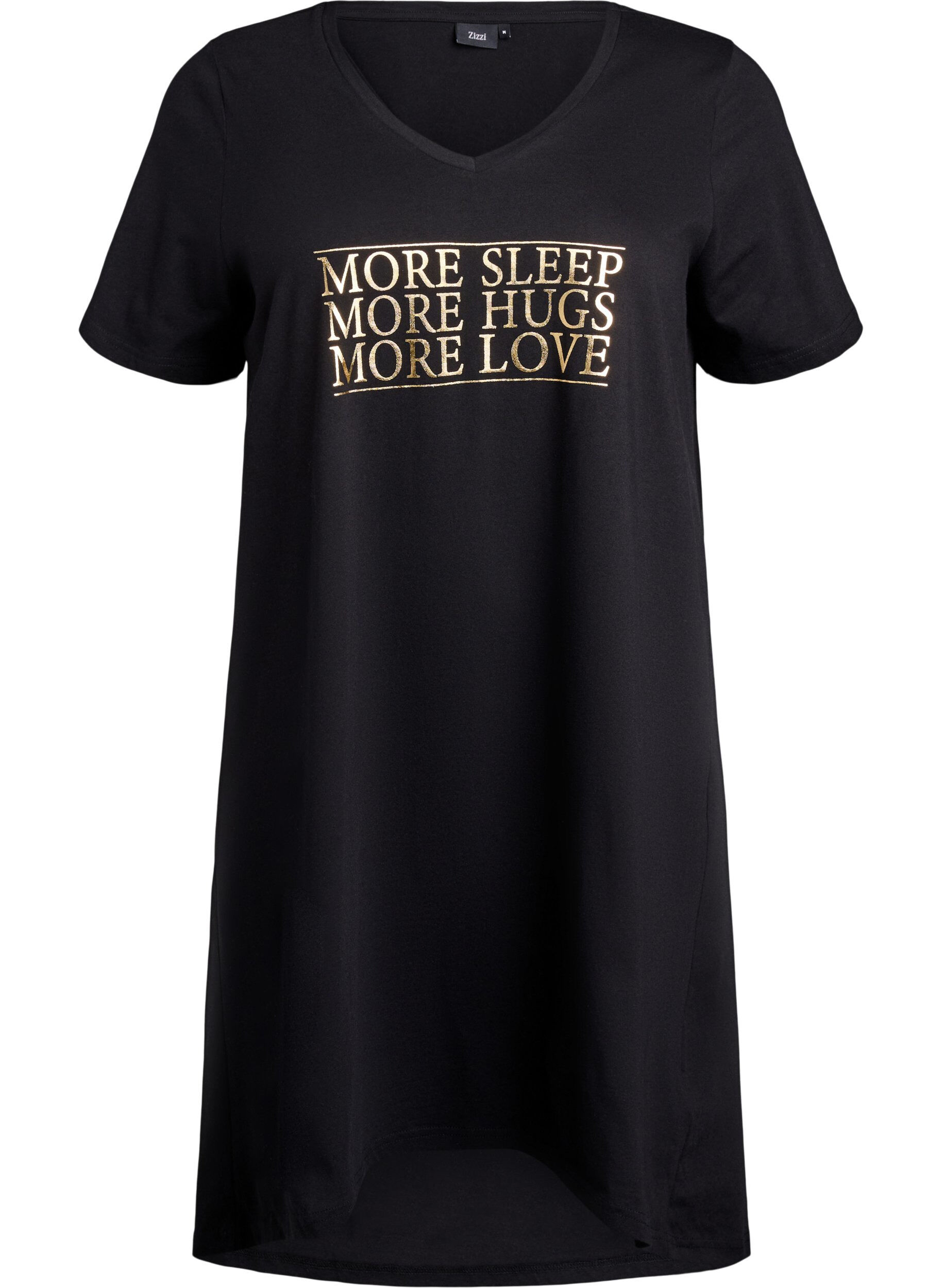 Zizzi Natkjole i &oslash;kologisk bomuld med v-hals , , Packshot image number 0