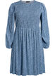 Kjole med smock-overdel og sm&aring;blomstret m&oslash;nster, Bl&aring;, Packshot image number 0