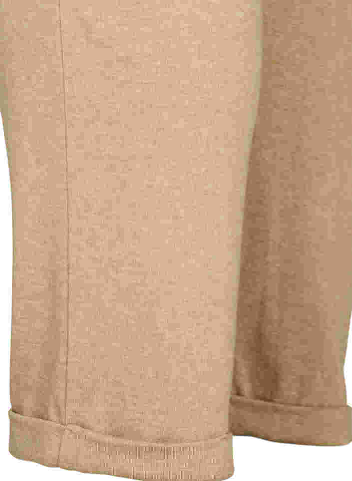 Melerede bukser med snøre og lommer, Beige Melange, Packshot image number 3