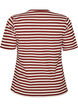 Stribet t-shirt med ribstruktur, R&oslash;d, Packshot image number 1