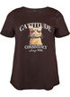 T-shirt i bomuld med frontmotiv, Brun, Packshot image number 0