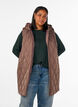 Mellemlang quiltet vest med h&aelig;tte, Brun, Model image number 0
