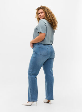 Megan jeans med ekstra høj talje, Light blue, Model image number 1