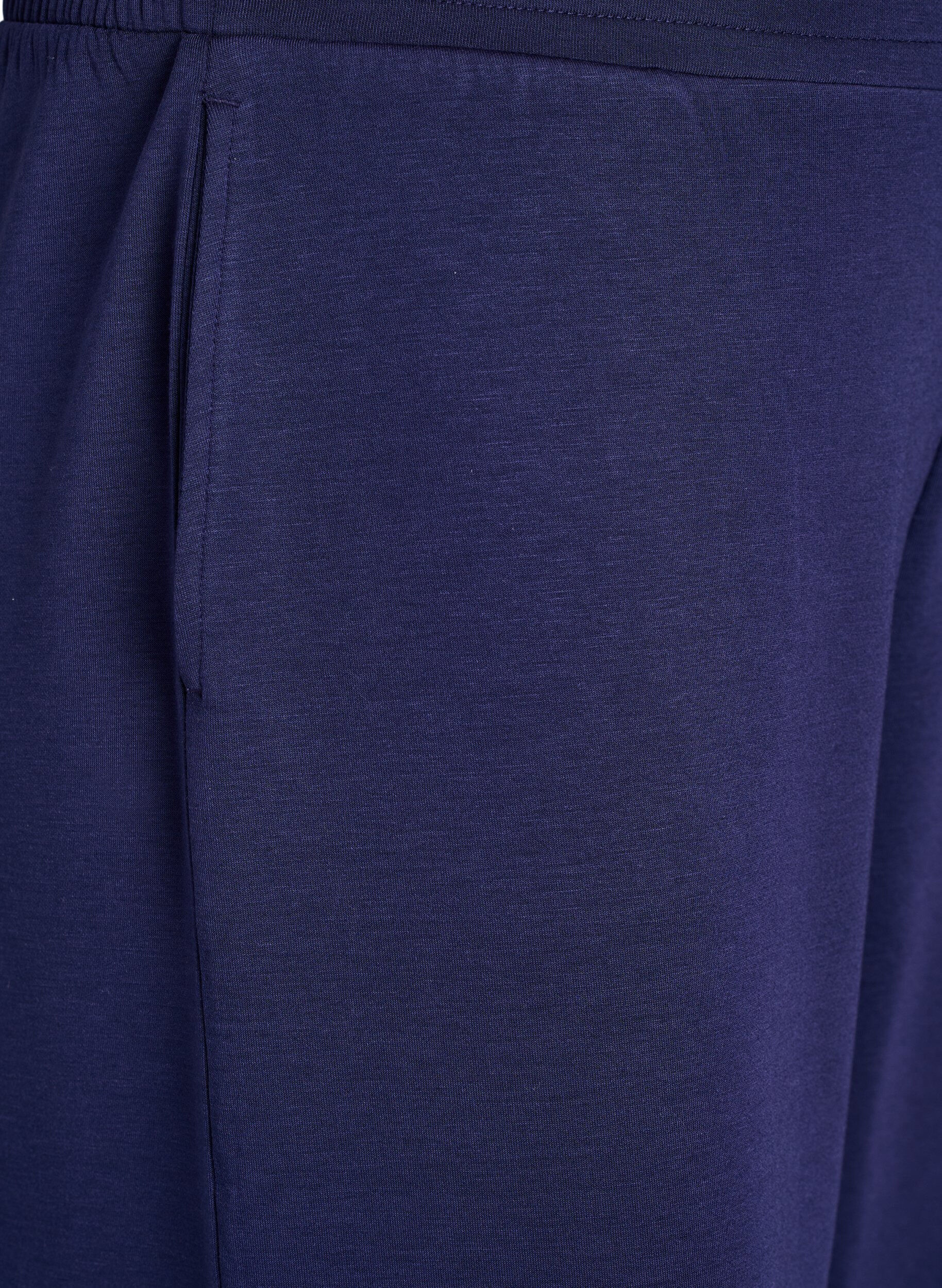 Zizzi 7/8 bukser i  modalmix med lommer, Bl&aring;, Packshot image number 2