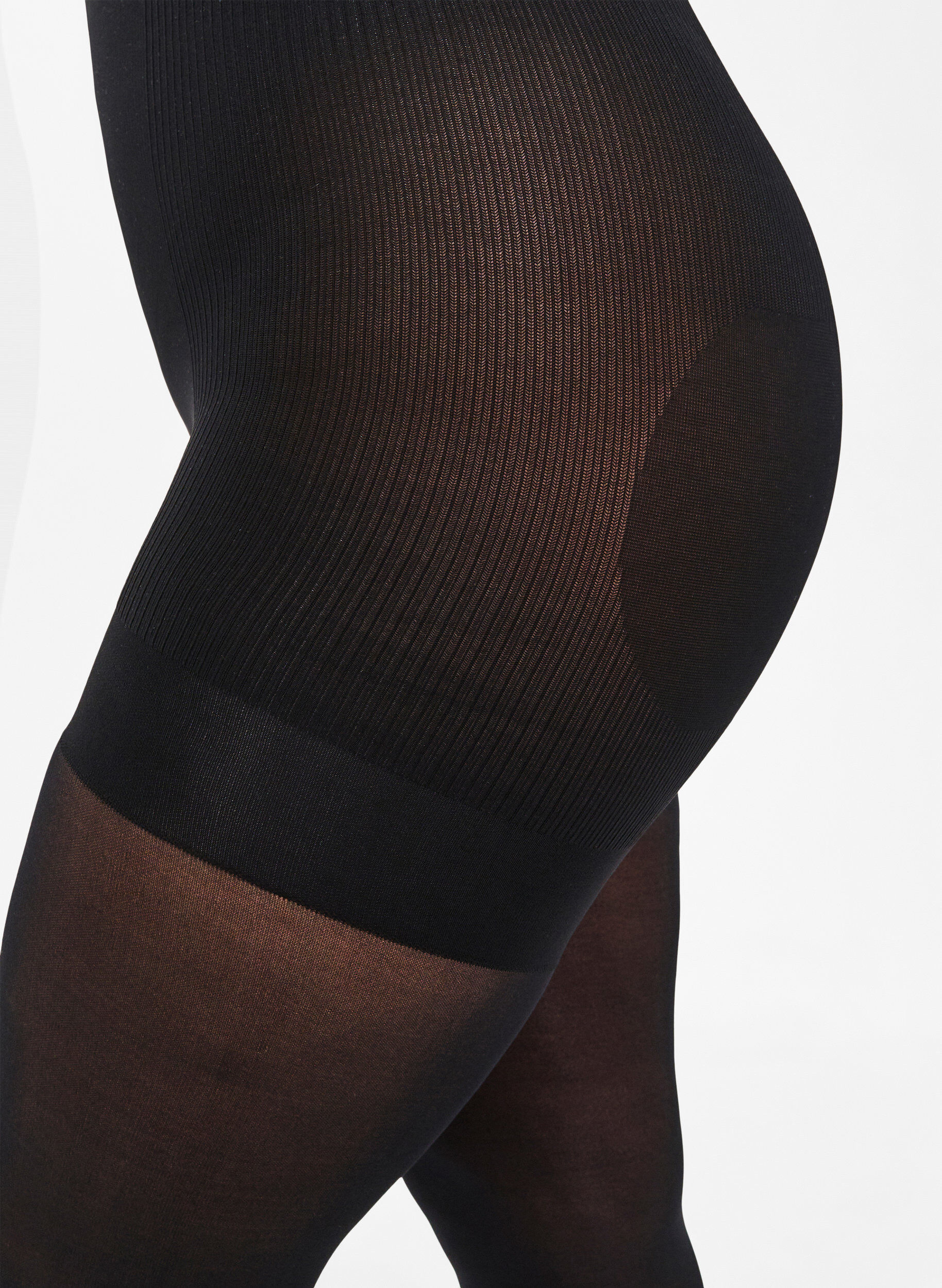 ZizziStr&oslash;mpebukser 40 denier med push-up og shape effekt, Sort, Model image number 2