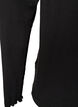 Natbluse i viskose med lange &aelig;rmer, Sort, Packshot image number 3