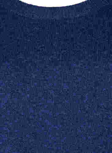 Meleret strikbluse med knappedetaljer, Navy Blazer Mel., Packshot image number 2
