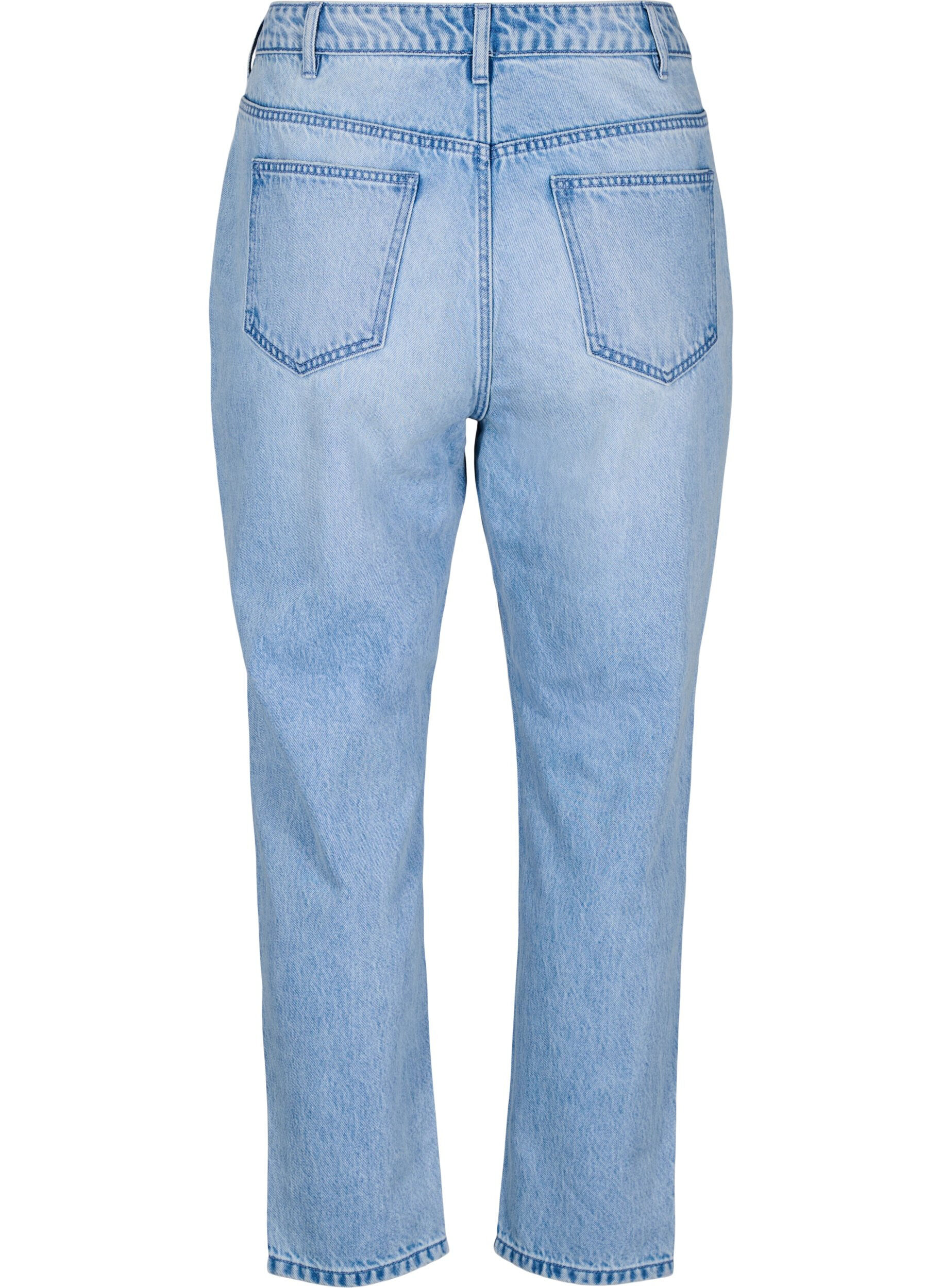 Zizzi Mille mom fit jeans med sliddetaljer, Bl&aring;, Packshot image number 1