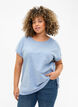 Meleret t-shirt med korte &aelig;rmer, Bl&aring;, Model image number 0