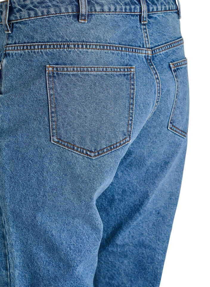 Mille mom fit jeans med h&oslash;j talje, Bl&aring;, Packshot image number 3