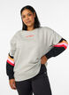 L&oslash;s sweatshirt med kontrastdetaljer p&aring; &aelig;rmerne, Gr&aring;, Model image number 0